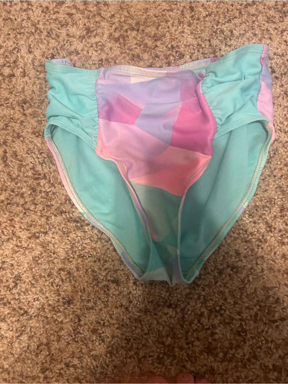 Girls justice size 8 swimsuit bottom pink and blue like new summer pool/beach